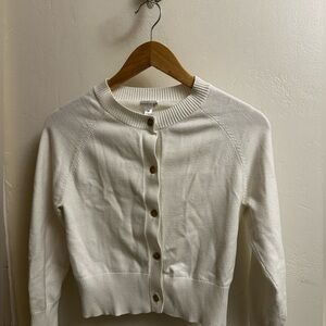 Classic White Button-Up Cardigan